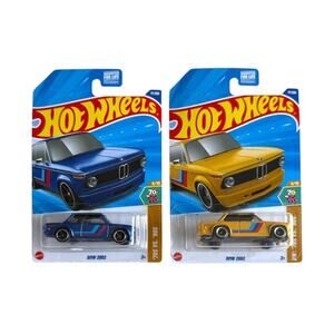 Hot Wheels BMW 2002 Blue & Yellow HW ’70s vs ’90s Lot (2 Cars)
